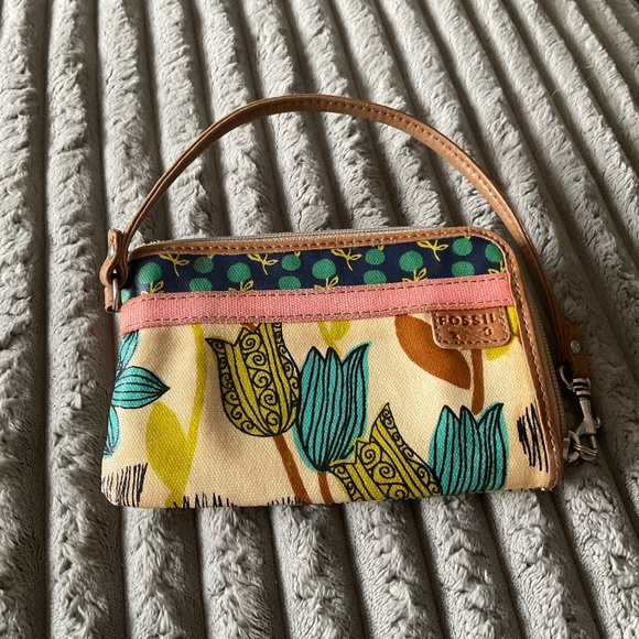 Vintage Fossil wristlet Key Per - Picture 1 of 4
